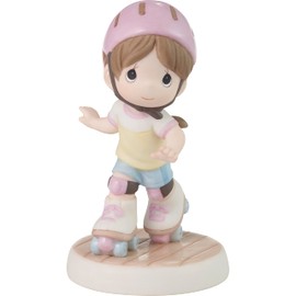 Precious Moments 223005 This is How I Roll Brunette Bisque Porcelain Figurine