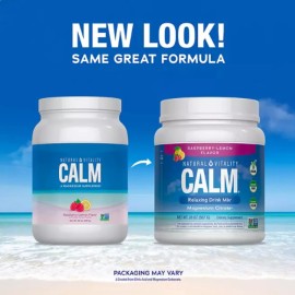 Natural Vitality Calm Citrato de Magnesio en Polvo sabor Frambuesa-limon, 20 Oz (567g)