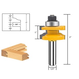 TAIWAIN 1/2 Inch Shank Router Bit Sets 3PCS, Round Over Tongue Groove Raised Panel Cabinet Door Rail &Stile Woodworking CNC Cutting Tool for Cabinet Drawer Door Surfacing(L-DH+SH)