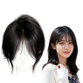 See-through Bangs, Partial Wig, With Magic Seal, Natural, Lightweight, For Summer, Wide Ventilation Net, Hair Piece for Top of Cap, Hides Gray Hair, Suitable for Daily Commuting, Top Cover, Wig, Point