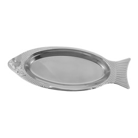 DOITOOL Fish Serving Platter Stainless Steel Fish Dish Fish Shaped Plate Metal Food Serving Trays for Fish Meat Appetizers Dessert