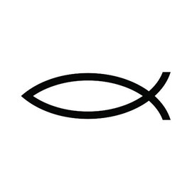 RDW Christian Jesus Fish Ichthys Sticker - Decal - Die Cut - Faith Religious - Black 7.00" x 2.25"