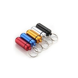 Big Bargain Aluminum Pill Box Case Bottle Holder Container Keychain