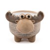 Napco 52857 Happy Moose Brown 5.25 x 4.5 Inches Ceramic