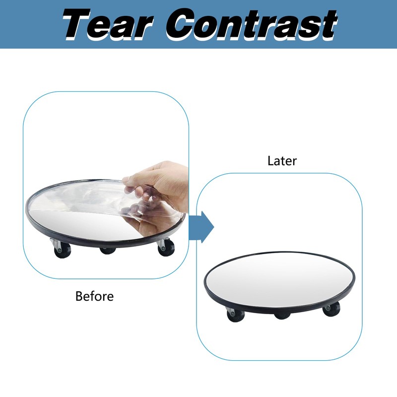 Under Vehicle Inspection Mirror, 12 inch Inspection Mirror with Wheels