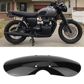 EBTOOLS For Mudguard GN 125 for Front Mudguard Street Twin Motorcycle Mudguard Motorcycle Protection Front Short Front Short Silver Mudguard for T100 2001-2016 (Black)