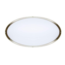 Maxxima 32" Oval Satin Nickel LED Ceiling Mount Light Fixture - Warm White, 4600 Lumens Dimmable Flush Mount, 3000K