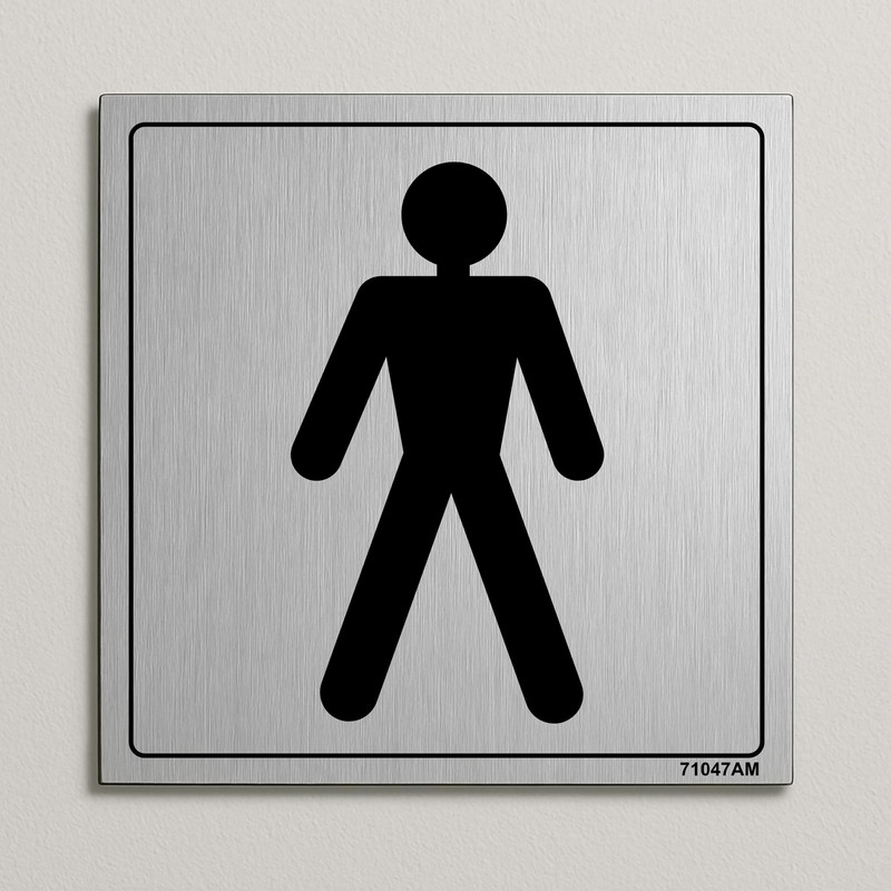 V Safety General Door-Gents Toilet Sign - 150mm x 150mm