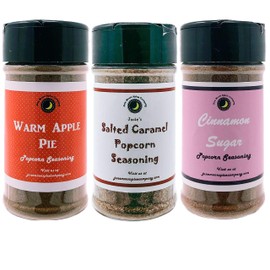 Premium | POPCORN SEASONING | Variety 3 Pack | Salted Caramel Popcorn Seasoning | Cinnamon Sugar Popcorn Seasoning | Apple Pie Popcorn Seasoning | 3.5 oz