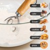 Danish Dough Whisk with Wooden Handle, Stainless Steel, for Bread,