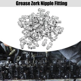 X AUTOHAUX 100 Pcs M6x1 Grease Nipple Fitting Straight 180 Degree Angle Galvanized Steel Grease Zerk Fitting Adapter for Car Truck Mechanical Lubrication