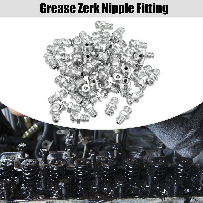 X AUTOHAUX 100 Pcs M6x1 Grease Nipple Fitting Straight 180