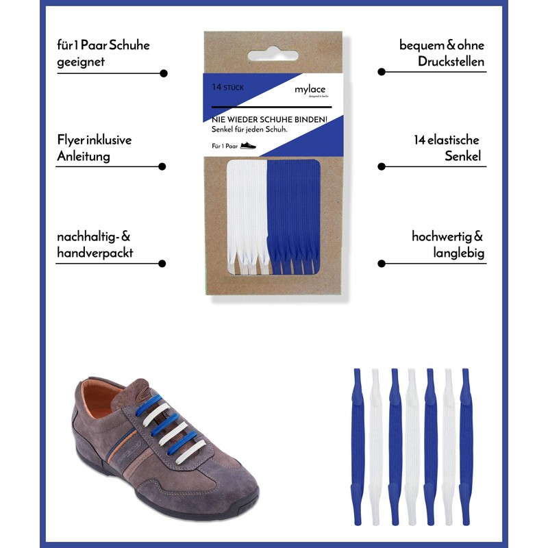 MYLACE - Shoelaces Without Tying, Flexible Hook-on Laces - Many