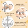 Flexzion Spiral Egg Rack for Fresh Eggs - Sturdy Silver