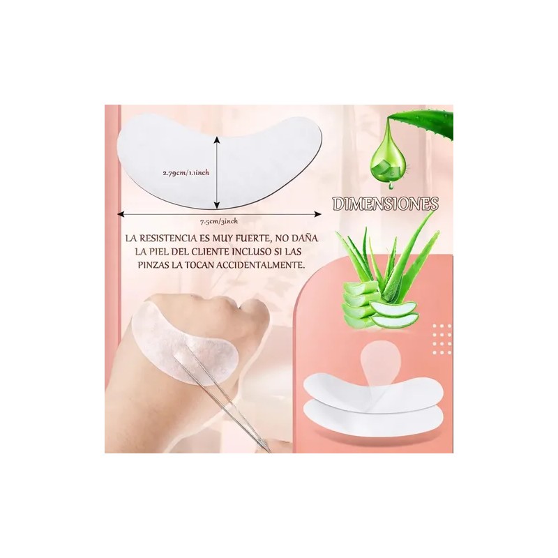 100 Parches De Hidrogel Para Ojos Extensiones De Pestañas