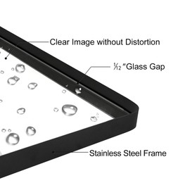 ANDY STAR Wall Mirror for Bathroom, Mirror for Wall with Black Metal Frame 22" X 30", Decorative Wall Mirrors for Living Room,Bedroom, Glass Panel Rounded Corner Hangs Horizontal Or Vertical