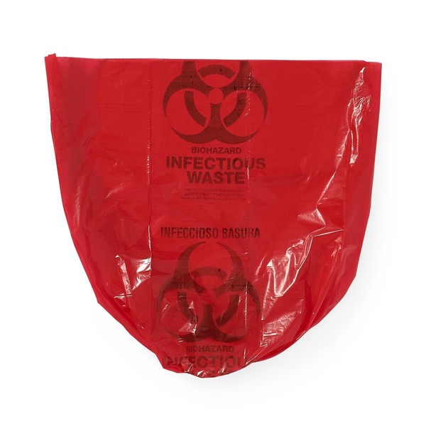 Medline Biohazard Liner, Red, 24 x 24, 1.2 Mil, Roll
