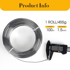SUPAWAY 1.5 mm Aluminium Wire 100 m Length Craft Aluminium Wire Craft Wire Aluminium Modelling Wire Jewellery Aluminium Wire Roll Flower Wire for Jewellery Making Crafts Modelling Fittings Sculptures
