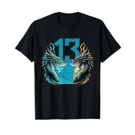 Boy Girl 13 Year Old Birthday Dragon Shirt 13th Birthday T-Shirt