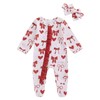 MoZiKQin Newborn Baby Girl Ruffle Romper Knit Sweater Footie Jumpsuit