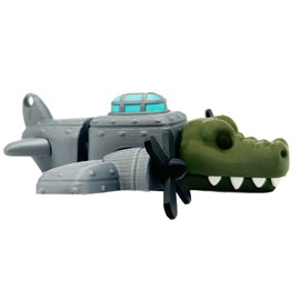 Euphonium Cocrodilo – Articulated Figure XL 17 cm - Bomber with Crocodile Head - Rotating Propellers and Moving Mouth - Viral Brainrot Meme - Collectible of the Brian rot Italian memes - Tralal