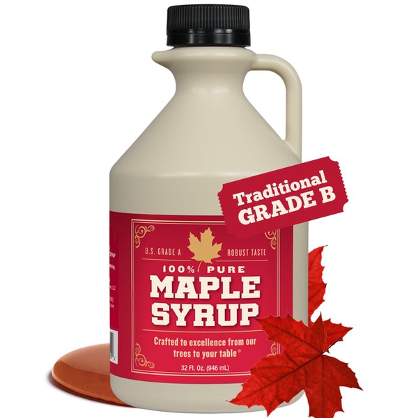 Grade B Maple Syrup 32 Oz Jug – 100% Pure