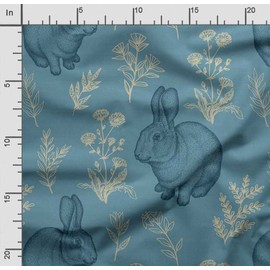 Soimoi Animals Print - Blue, Premium Cotton Cambric Fabric - Medium Weight Material for Quilting, Kurtis, Blouse, Kids Clothing, Tunic, Curtains - 42" Inch Wide, 1 Metre