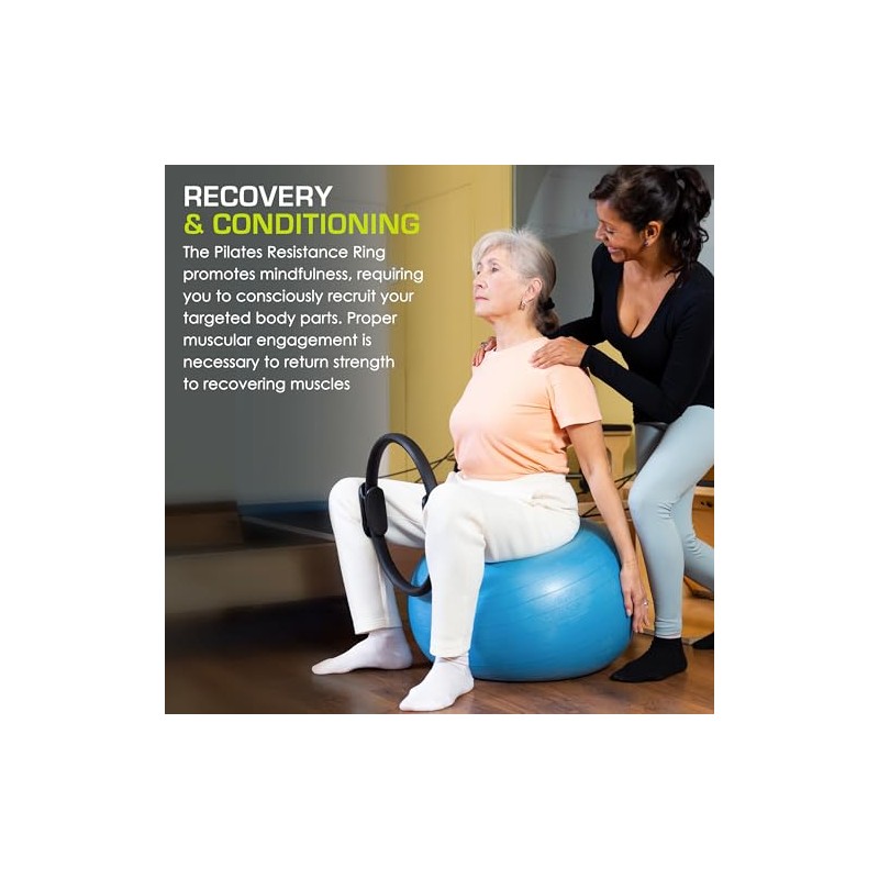 ProSource Fit Pilates Resistance Ring 36cm Dual Grip Handles for