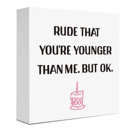 Funny Birthday Gifts Sarcastic Birthday Decorations Sarcasm Wooden Sign Desk Table Decor for Home Farmhouse Office