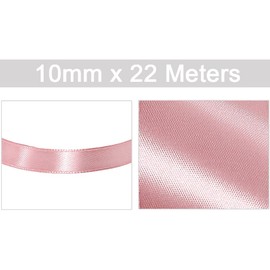 Rose Gold Satin Ribbon 10 mm x 22 Metres Ribbon Rose Gold Gift Ribbon Decorative Ribbon Fabric Ribbon for Gift, Crafts, Sewing Projects, Hair Bows, Bridal Bouquet, Wedding Decoration