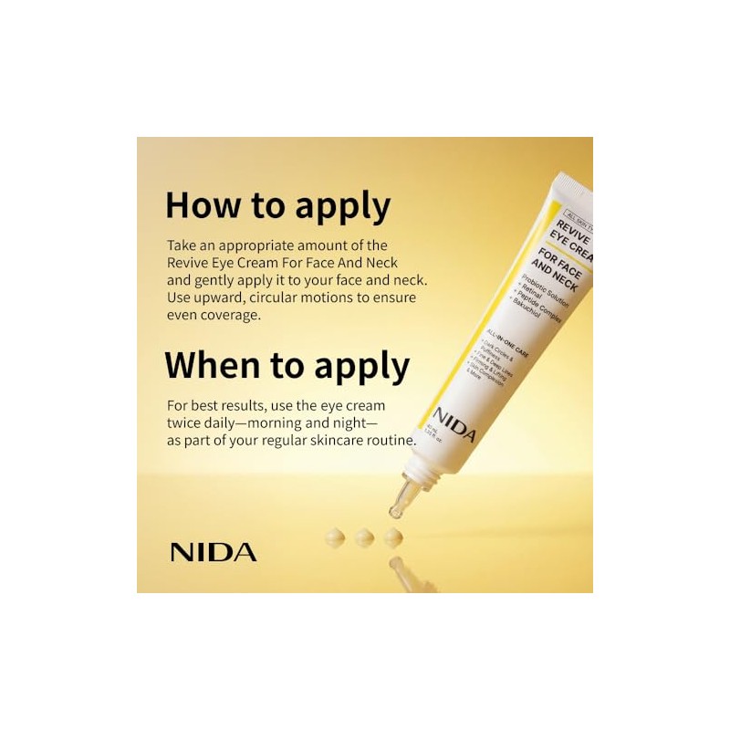 NIDA Revive Eye Cream For Face And Neck | Probiotics