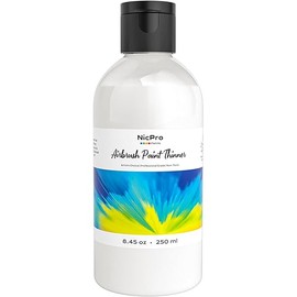 Nicpro Airbrush Thinner, 8.45 oz Water-Based Airbrush Medium, Acrylic Air Brush Paints to Improve Color Flow, for Model, Wood, Canvas, Metal, Plastic, Leather, for Beginners & Artists