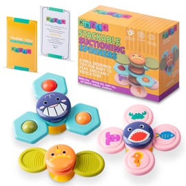 KayLe Spinning Top Sensory Toys for Toddlers Age 1-3- Suction Cup Spinner Toy to Enrich Infant Playing and Bathing-Learning Toys for 1 2 Year Old Boy Gifts, for 1 2 Year Old Girl
