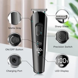 Mens Hair Clippers, 5 In 1 Grooming Kit Professional Hair Trimmer For Men Beard Clipper Electric Facial Body Grooming For Nose Ear Eyebrow