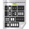 TREEWELL 4-Pack Decorator Outlet Cover Plate, Black Decorative Switch Plates