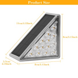 Ulsam 2pcs Solar Step Lights, 13 LEDs Solar Step Lights Outdoor, IP68 Waterproof Solar Deck Lights Decoration Lights, Auto On/Off for Ground Front Porch Decor Yard Pathway Garden Walkways