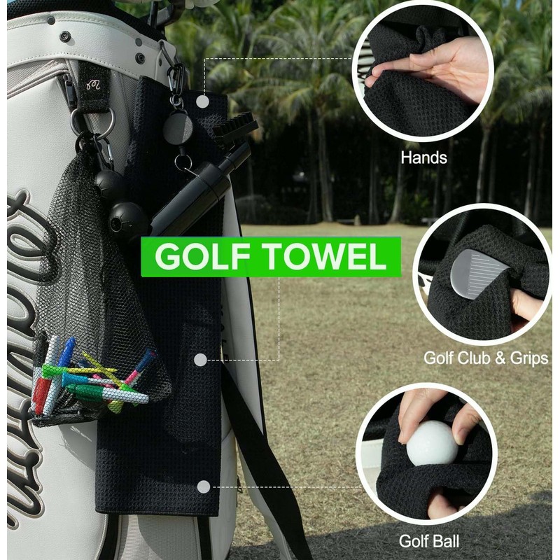 Golf Clean Tool 7 Set,Golf Towel and Brush Golf Club