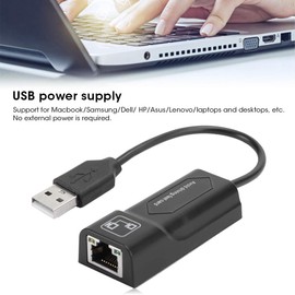 ZJchao Adaptador Ethernet USB2.0 a RJ45, Tarjeta de Red USB a Ethernet 10/100 Mbps, Compatible con Portátiles y Ordenadores de Escritorio Adaptador USB a Ethernets Adaptadors Internet