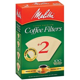 Melitta Premium #2 Cone Paper Coffee Filter Natural Brown, 100 Count - 12 Pack