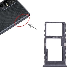 Replacement Part Compatible with TCL 405 406 408 T506D T506K T507D T507U T507A Cart Slot Adapter Slot Holder for SIM Card + Micro SD Memory Compartment (Black)