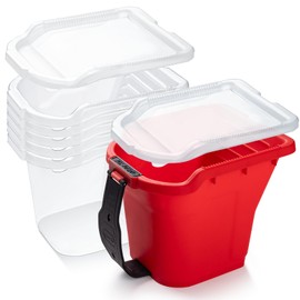 Mister Rui 8 Pack 4 Inch Paint Bucket Hand Held with Liners and Lids