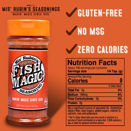 Magic Fish Seasoning, Cajun Seasoning, Savory, Spicy & Finger Licking Good – Catfish, Bass, Salmon, Shrimp Seasoning – Dry Rub For Fish & Seafood Seasoning for Paella, Jumbo, or A Fish Fry (5 oz)
