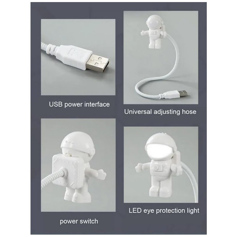 Fyearfly USB LED Reading Light, Astronaut LED Lamp with USB