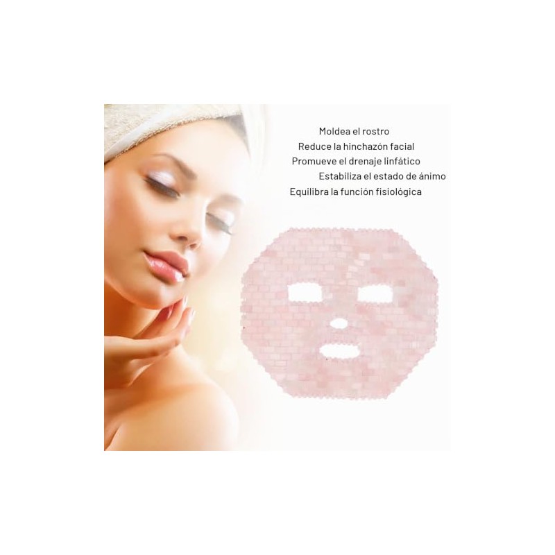 Jade Premium Mascarilla Facial de Cuarzo Enfriamiento para Dormir, Terapia