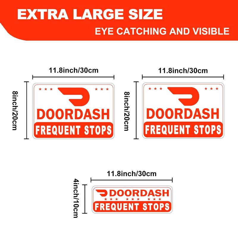 Doordash Magnetic Sign for Car, Food Delivery Car Magnets, Reflective