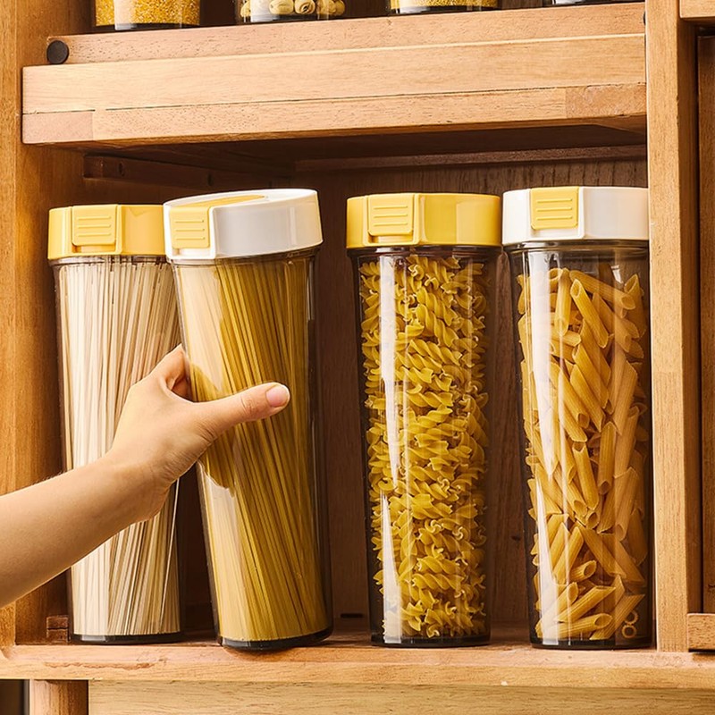 COMZPLIFE Plastic Spaghetti Storage Container with Flip-Top Lid, Airtight Dry
