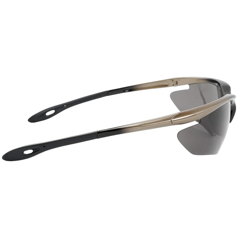 L-BALANCE EYES LBP-419-2 Polarized Sports Sunglasses, Black, Silver, Polarized Smoke