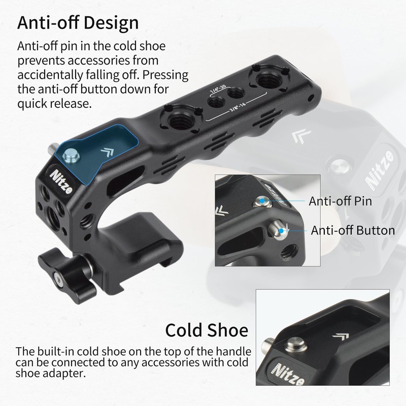 Nitze Top Handle with NATO Clamp, Built-in Anti-off Cold Shoe