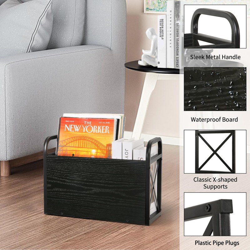 YINMIT Magazine Holder, Magazine Rack Floor, Magazine Storage Basket, Folder
