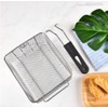 Miecux Stainless Steel Square Fry Basket with Rubber Handle Grip